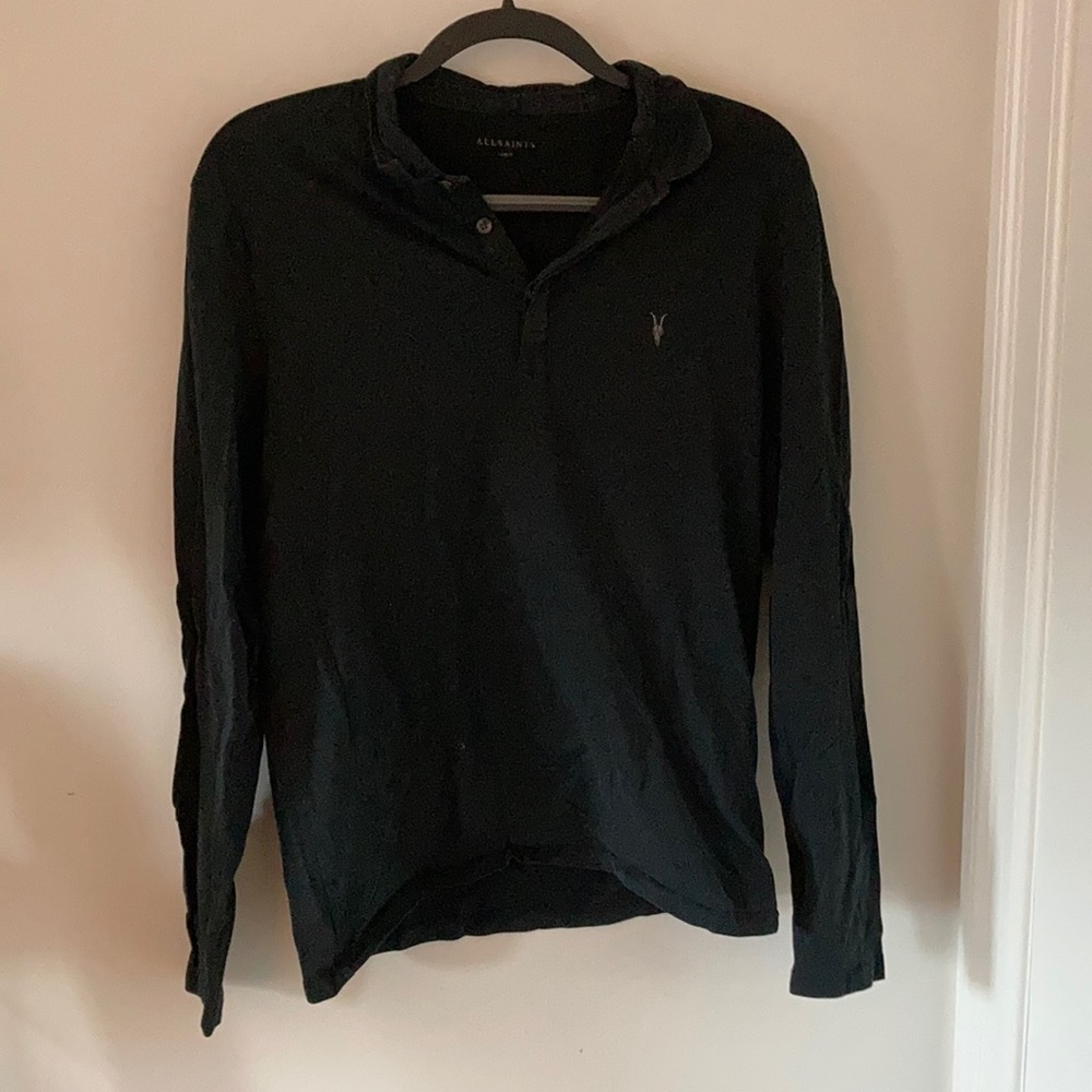 All Saints Black Polo